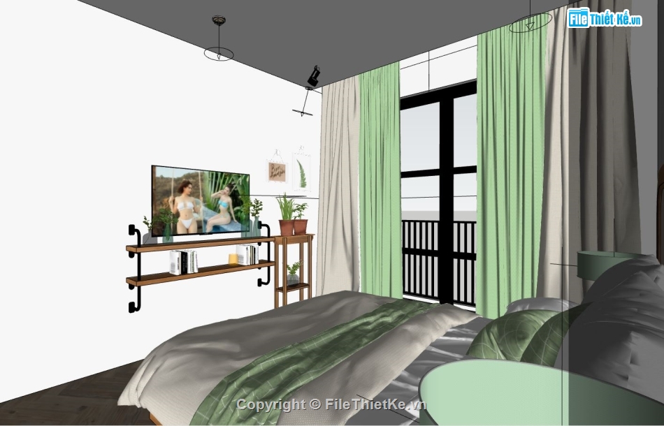 chung cư mini,sketchup nội thất chung cư,model su nội thất chung cư,mẫu nội thất chung cư