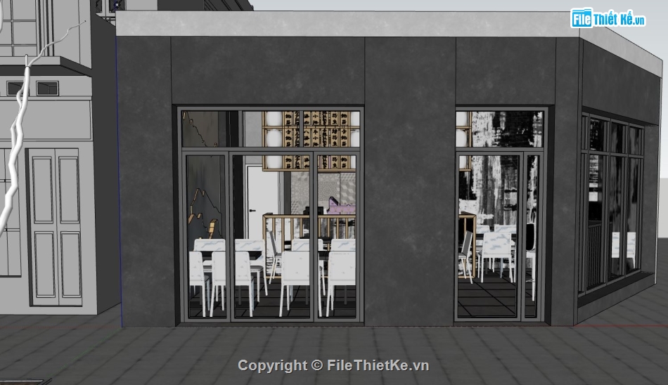 sketchup cửa hàng,nội thất cửa hàng,file sketchup nội thất cửa hàng,nội thất cửa hàng sketchup