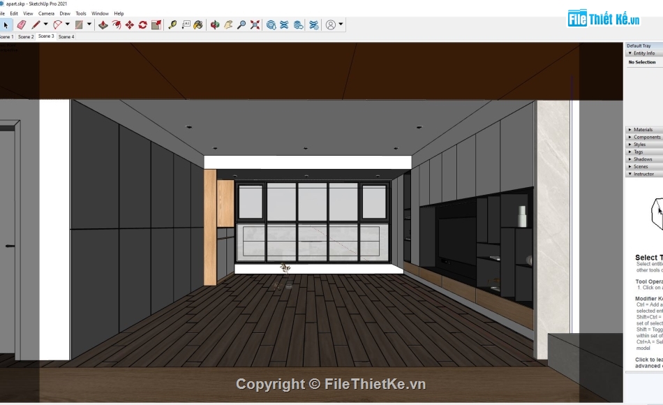 Nội thất sang trọng,Nội thất phòng khách bếp sketchup,Nội thất phòng khách bếp,sketchup nội thất khách bếp