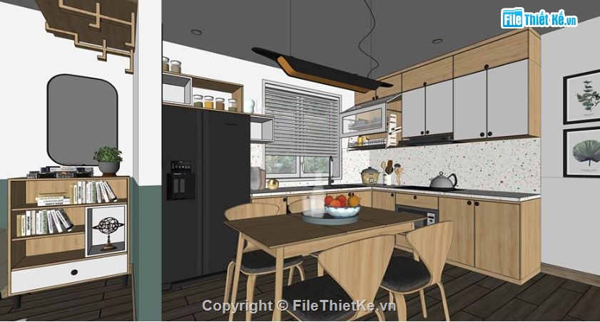 sketchup nội thất nhà phố,file sketchup nội thất nhà phố,nội thất nhà phố su,nội thất nhà phố file su