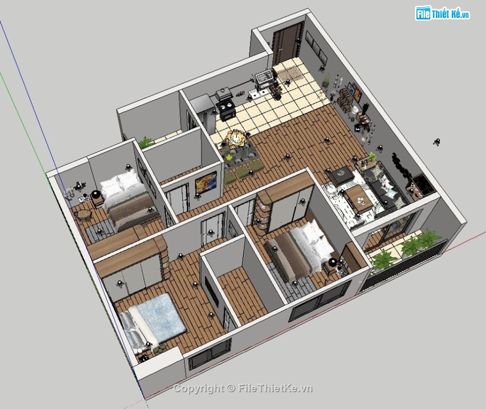 nhà phố sketchup,nội thất nhà phố file sketchup,model su nội thất nhà phố