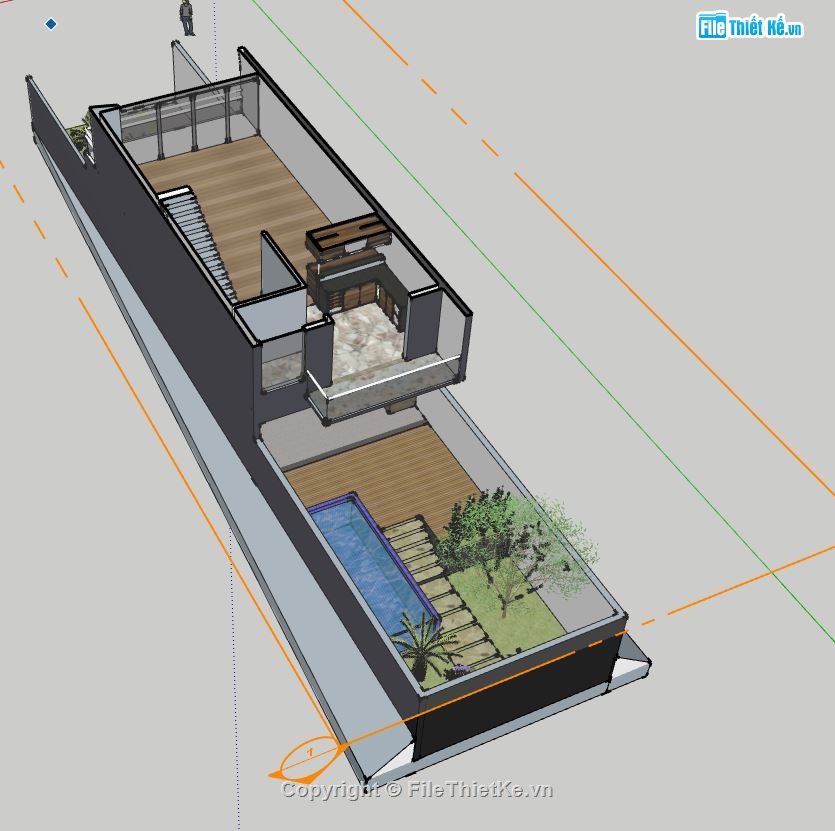 Nội thất nhà phố,model su nội thất nhà phố,nội thất nhà phố sketchup,mẫu nội thất nhà phố sketchup