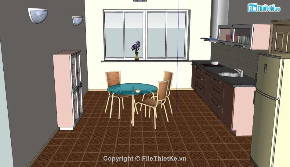 phòng bếp,model su nội thất phòng bếp,su phòng bếp,file sketchup phòng bếp
