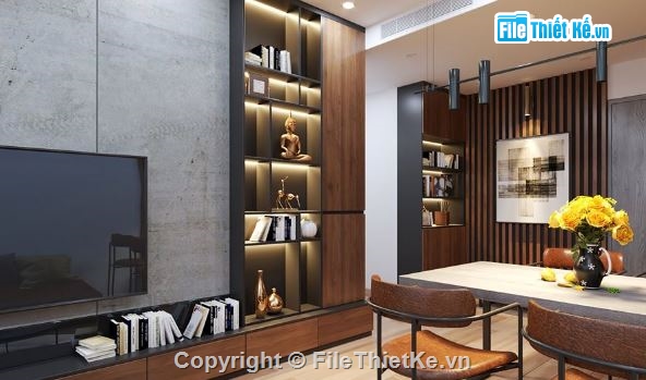 sketchup phòng khách,Nội thất phòng khách bếp,phòng bếp sketchup,Model su phòng khách bếp,phòng khách bếp model su