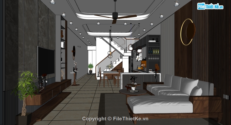 model sketchup nội thất khách bếp,mẫu thiết kế nội thất khách bếp,nội thất khách bếp sketchup,nội thất khách bếp hiện đại