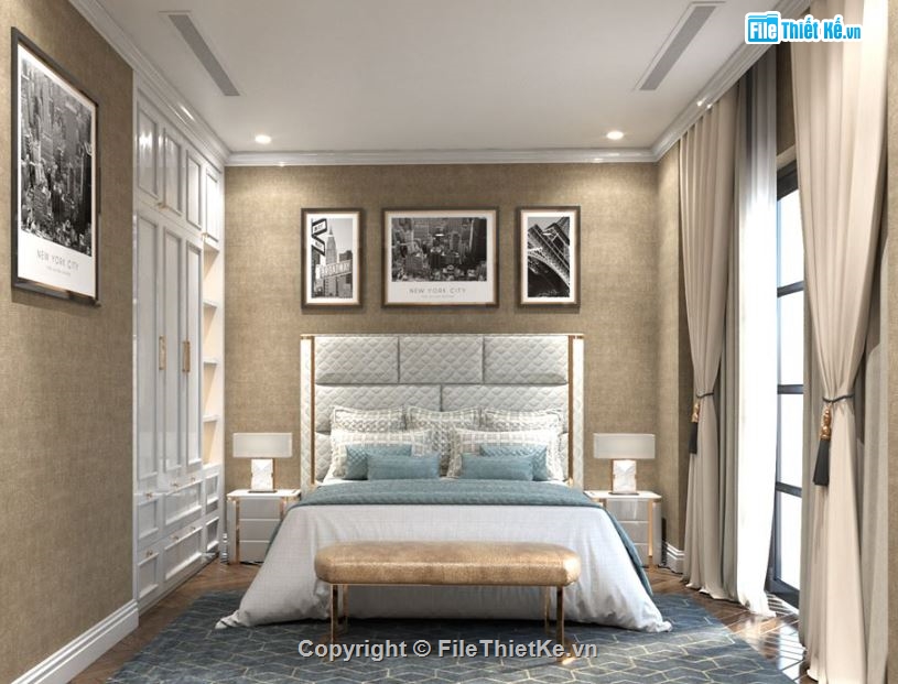 file sketchup phòng ngủ,Nội thất phòng ngủ sketchup,phòng ngủ file sketchup,sketchup phòng ngủ,model su phòng ngủ