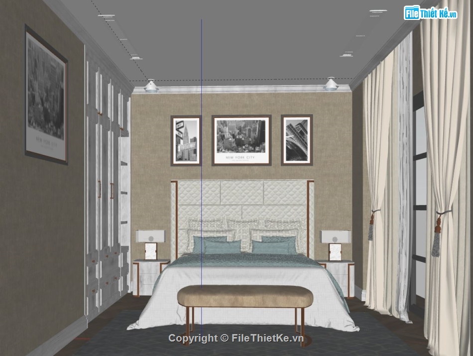file sketchup phòng ngủ,Nội thất phòng ngủ sketchup,phòng ngủ file sketchup,sketchup phòng ngủ,model su phòng ngủ