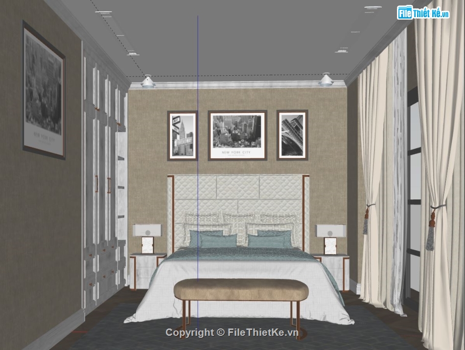 file sketchup phòng ngủ,Nội thất phòng ngủ sketchup,phòng ngủ file sketchup,sketchup phòng ngủ,model su phòng ngủ