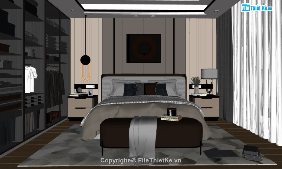 Nội thất phòng ngủ sketchup,sketchup nội thất phòng ngủ,phòng ngủ sketchup,nội thất phòng ngủ dựng sketchup,nội thất phòng ngủ