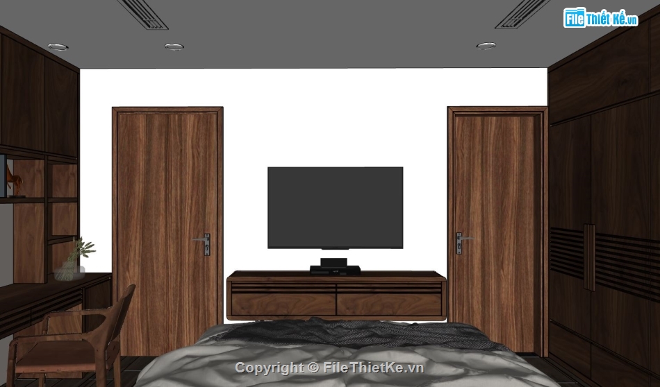 3d sketchup phòng ngủ,Nội thất phòng ngủ sketchup,model su nội thất phòng ngủ,sketchup nội thất phòng khách