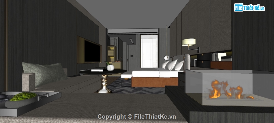 file sketchup phòng ngủ,Nội thất phòng ngủ sketchup,phòng ngủ sketchup,phòng ngủ model su,sketchup phòng ngủ