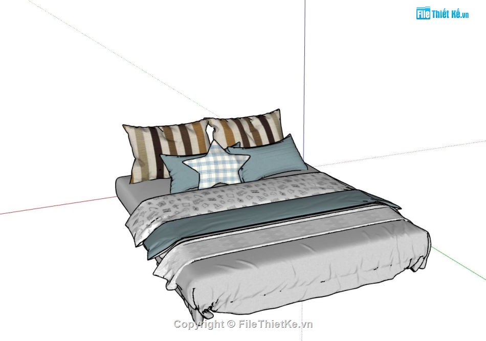 3d sketchup phòng ngủ,Nội thất phòng ngủ sketchup,phòng ngủ sketchup,model nội thất phòng ngủ