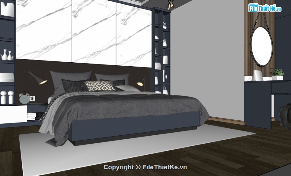 file sketchup phòng ngủ,Nội thất phòng ngủ sketchup,Nội thất file sketchup,phòng ngủ sketchup,thiết kế phòng ngủ sketchup