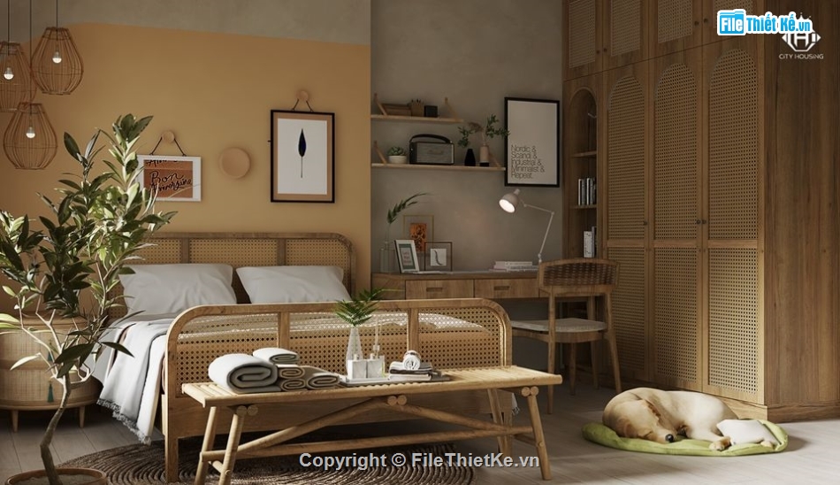 nội thất phòng ngủ sketchup,mẫu nội thất phòng ngủ,model su nội thất phòng ngủ