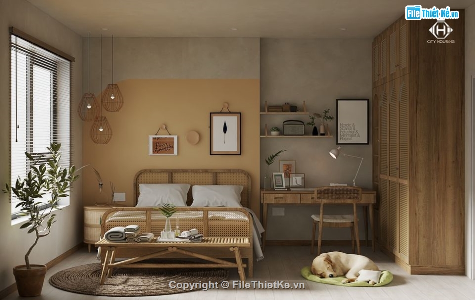 nội thất phòng ngủ sketchup,mẫu nội thất phòng ngủ,model su nội thất phòng ngủ