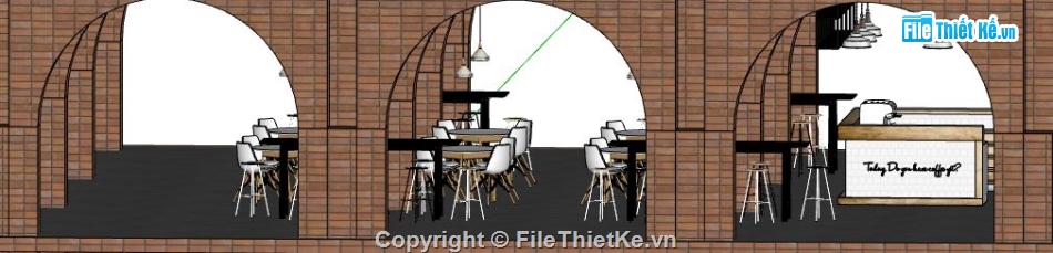 quán cafe file sketchup,quán cafe sketchup,nội thất quán cafe,file su nội thất quán cafe,su nội thất quán cà phê