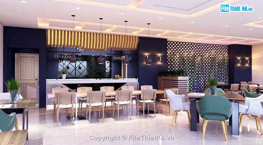 Nội thất quán cafe,model su quán nước,file sketchup nội thất quán,nội thất quán model su