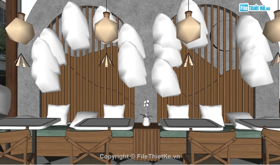 sketchup nội thất quán,Nội thất file sketchup,sketchup nội thất quán ăn pizza