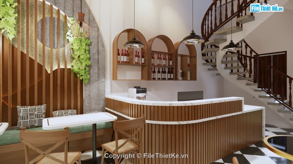sketchup nội thất quán,Nội thất file sketchup,sketchup nội thất quán ăn pizza