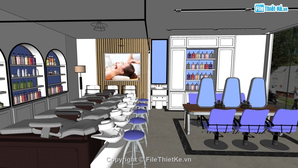 file sketchup spa,model sketchup spa,nội thát spa file sketchup