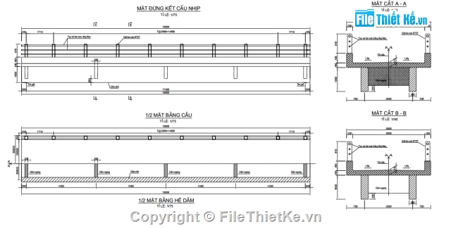 hồ sơ thiết kế,cầu miền núi,dầm T lắp ghép,dầm T thường,Lramp,18m