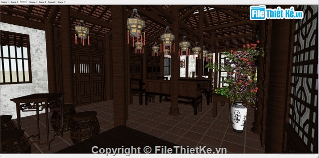 file 3d sketchup,file sketchup nhà phố,nhà 3d