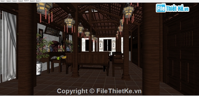 file 3d sketchup,file sketchup nhà phố,nhà 3d