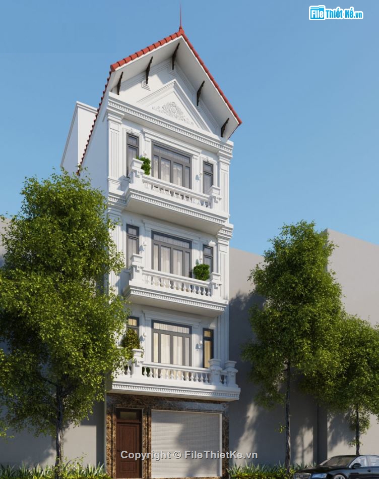 nhà 4 tầng,nhà phố cổ điển,nhà phố tân cổ điển