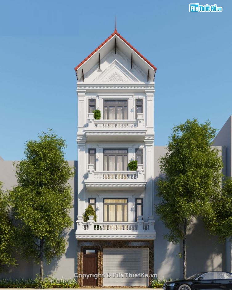 nhà 4 tầng,nhà phố cổ điển,nhà phố tân cổ điển