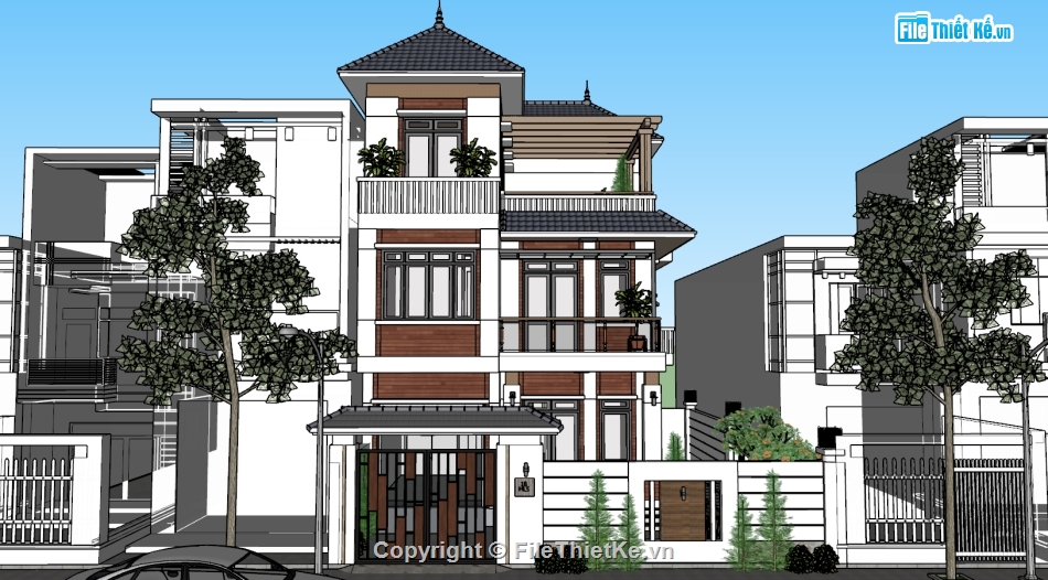biệt thự 3 tầng,Phối cảnh biệt thự,biệt thự