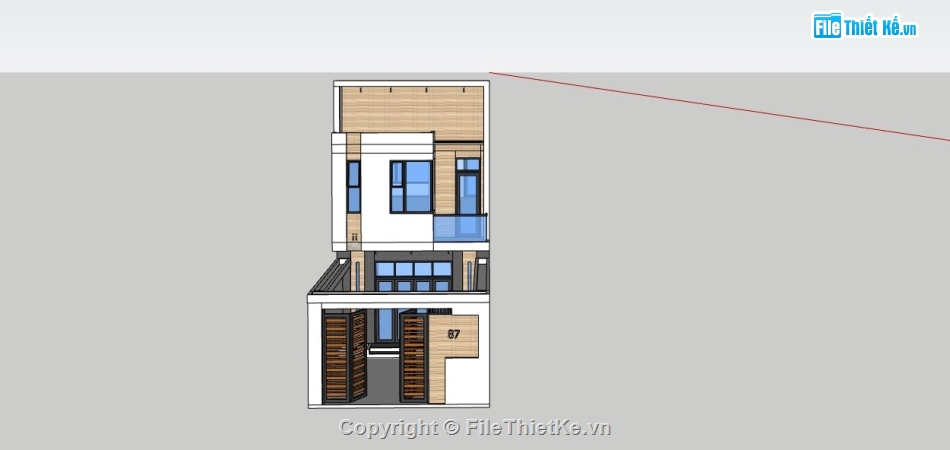 nhà phố 2 tầng,phối cảnh nhà phố 2 tầng,thiết kế nhà phố 2 tầng,sketchup nhà phố 2 tầng,mẫu nhà phố hiện đại