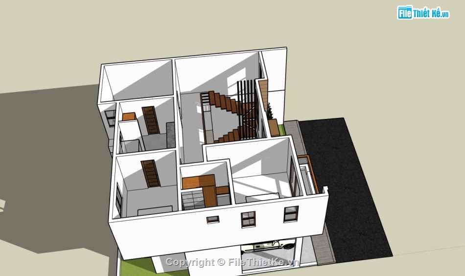 nhà phố  2 tầng,file su nhà phố 2 tầng,phối cảnh nhà phố,sketchup nhà phố 2 tầng