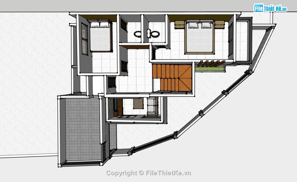 nhà phố  3 tầng,sketchup nhà phố 3 tầng,phối cảnh nhà phố 3 tầng