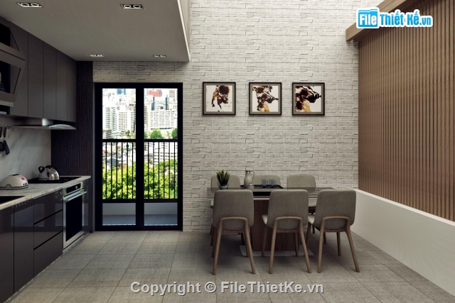 sketchup nội thất căn hộ,nội thất căn hộ,Sketchup nội thất gia đình,sketchup nội thất