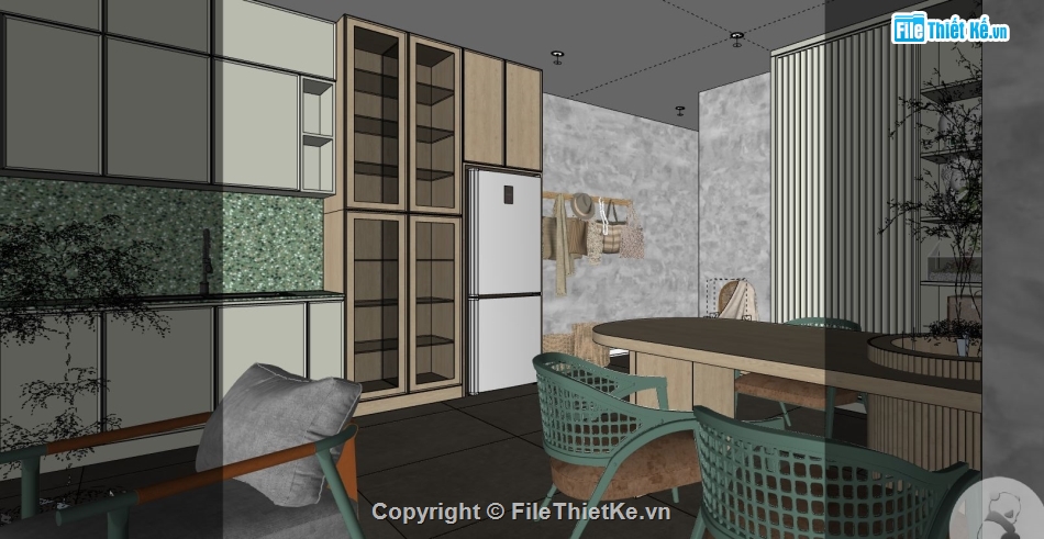 phòng khách sang trọng,Phòng khách file sketchup,Phòng khách model su,phòng khách model sketchup,nội thất phòng khách sketchup