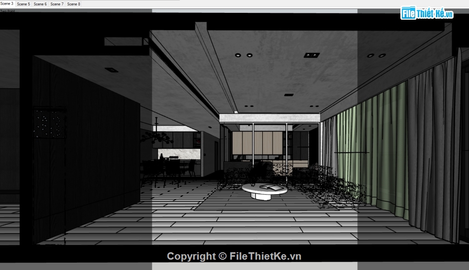 Phòng khách Sketchup,Phòng khám Sketchup,Phòng khách SU