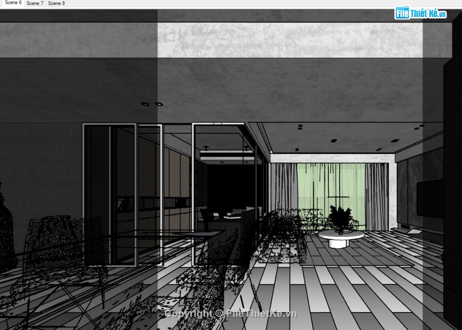 Phòng khách Sketchup,Phòng khám Sketchup,Phòng khách SU