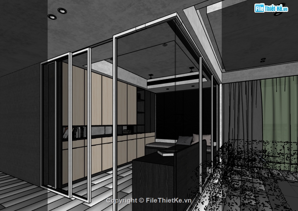 Phòng khách Sketchup,Phòng khám Sketchup,Phòng khách SU