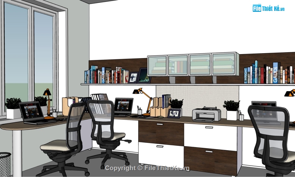 file sketchup phòng làm việc,model su phòng làm việc,phòng làm việc file su,sketchup phòng làm việc