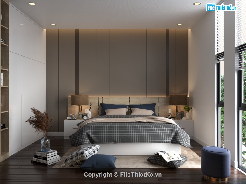 sketchup Phòng ngủ hiện đại,phòng ngủ dựng trên sketchup,Phòng ngủ 3D sketchup,Phòng ngủ file sketchup
