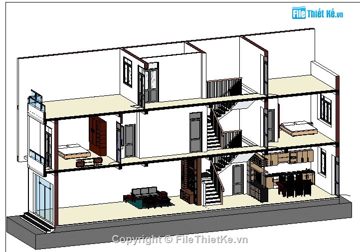 nhà phố 3 tầng,nhà 3 tầng,nhà kích thước 5 x 20m