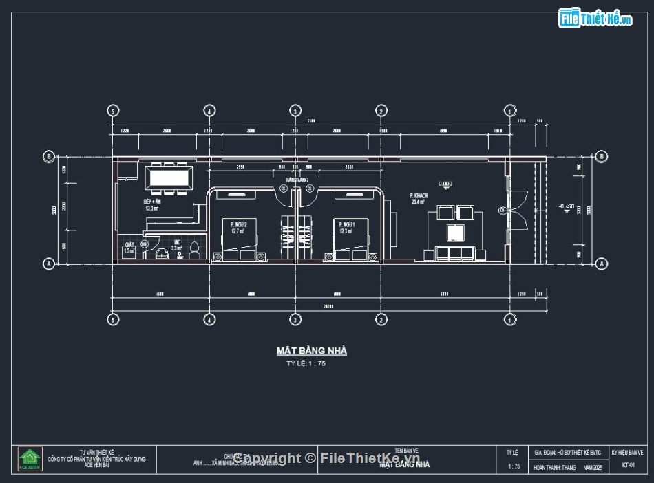 nhà 1 tầng,nhà kích thước 5 x 20m,nhà phố kích thước 5 x 20m