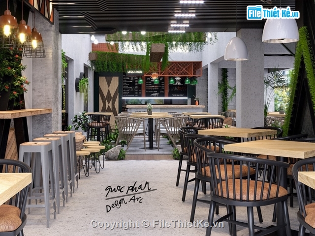 quán cafe,Nội thất quán ba Sketchup,nội thất quán cafe,quán bán cafe,quán cà fe