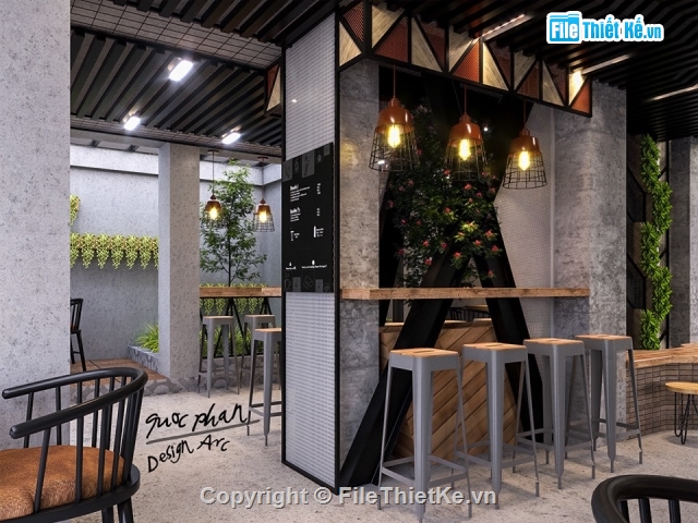 quán cafe,Nội thất quán ba Sketchup,nội thất quán cafe,quán bán cafe,quán cà fe