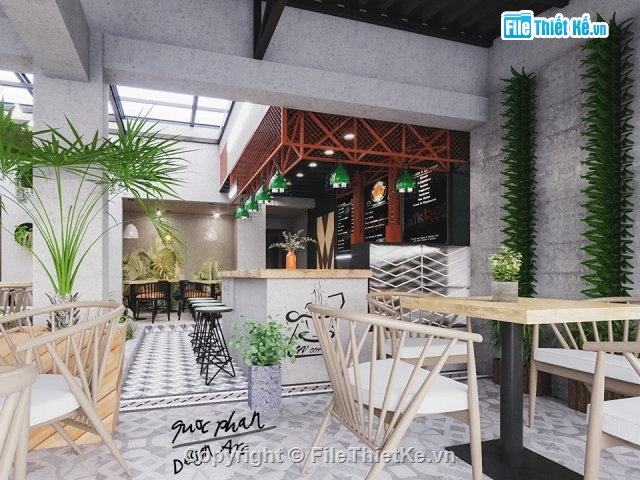 quán cafe,Nội thất quán ba Sketchup,nội thất quán cafe,quán bán cafe,quán cà fe