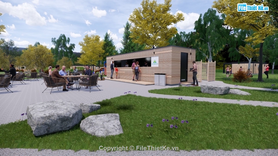 quán cafe file sketchup,Quán cafe,file su quán cafe,quán cafe model su,sketchup quán cafe