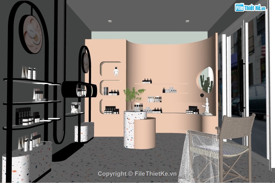model su shop mỹ phẩm,su shop mỹ phẩm,shop mỹ phẩm,sketchup mỹ phẩm