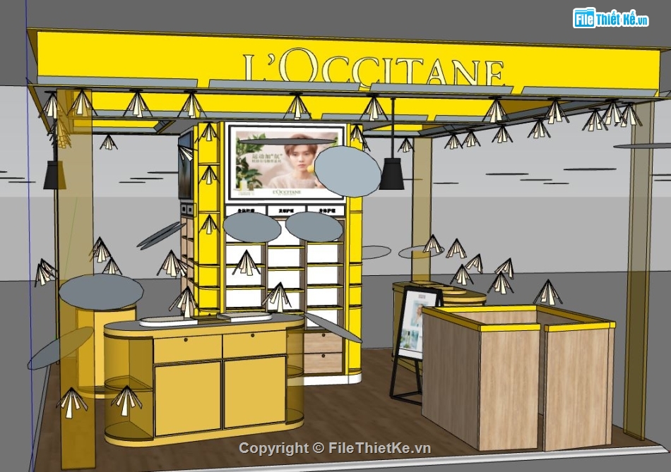 shop mỹ phẩm,Sketchup shop mỹ phẩm,su shop mỹ phẩm,model su shop mỹ phẩm,model su shop hoa