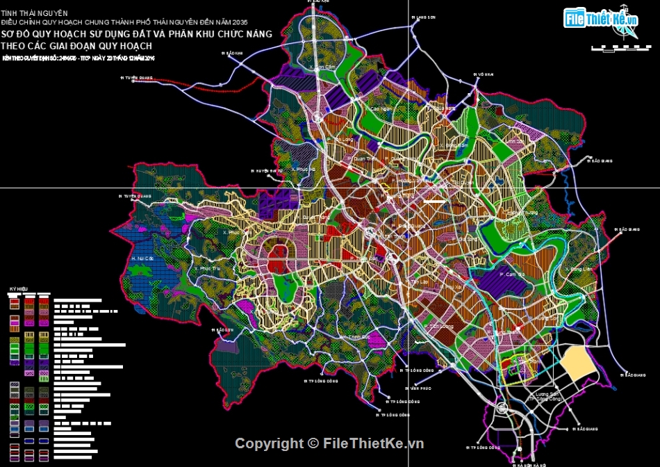 quy hoạch chung thành phố Thái Nguyên,Quy hoạch sử dụng đất 2035,Bản vẽ quy hoạch sử dụng đất Thái Nguyên