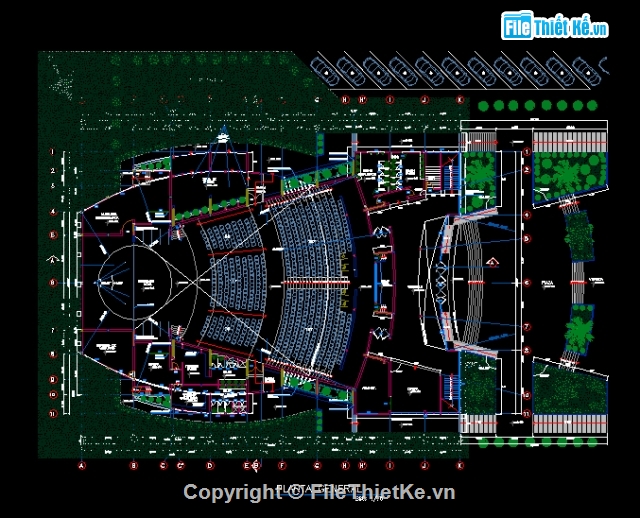 Bản cad thiết kế,Rạp chiếu phim file cad,Rạp chiếu phim